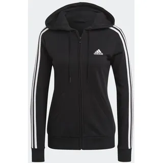 adidas Essentials French Terry 3-Streifen Kapuzenjacke Black / White S