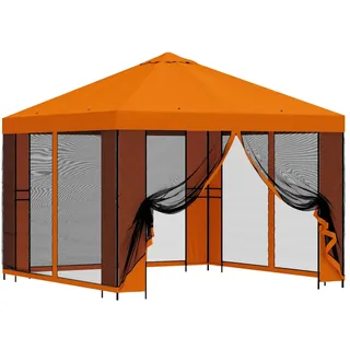 vidaXL Garten Pavillon 3 x 3 m inkl. 4 Seitenteile Orange
