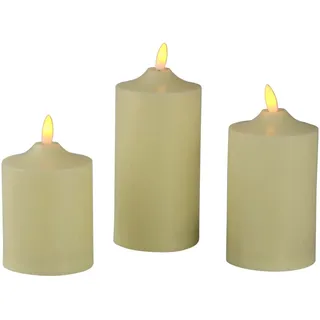 AM Design LED-Kerze (Set, 3-tlg), mit beweglicher LED-Flamme, creme beige