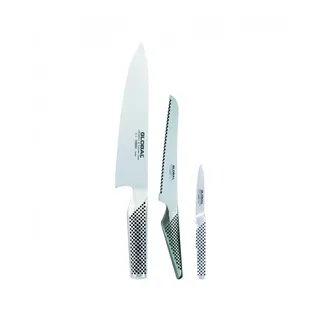 GLOBAL Messer-Set Messerset G-26115R: Kochmesser + Sandwichmesser + kleines Schälmesser (Spar-Set, 3-tlg)