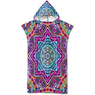 Stück Boho-poncho-strandtuch, Sport-surf-bademantel Mit Kapuze Und Aufdruck