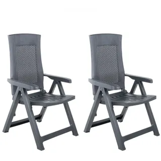 vidaXL Verstellbare Gartenstühle 59 x 67 x 106 cm anthrazit 2 St. klappbar 48761
