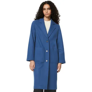 Wollmantel MARC O'POLO "aus kompakter Jersey-Qualität" Gr. 34, blau Damen Mäntel Übergangsmäntel
