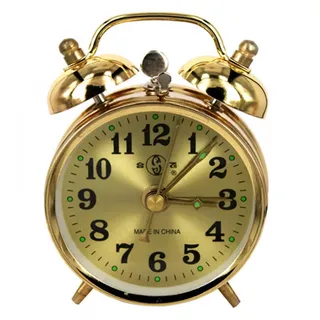 ARMYJY Mechanischer Wecker mit Hufeisen-Motiv, manuell, zum Aufziehen, Vintage-Metall, Tisch-Laptop-Uhr, niedliche Heimdekoration
