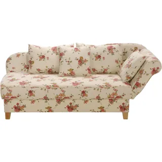 RECAMIERE mit Armteil rechts klappbar Katia Bezug Flachgewebe Buche natur / beige