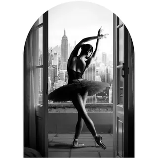 Glasbild, Grau, Schwarz, Weiß, Kunststoff, Glas, Papier, halbrund, 70x100 cm, Made in EU, Fotografie, glänzend, Bilder und Zubehör, Wandbilder, Glasbilder