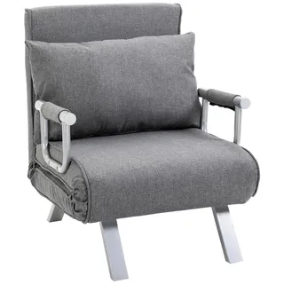 Homcom Schlafsessel 3-in-1 Polyester 65 x 80 x 69 cm Grau mit Kissen