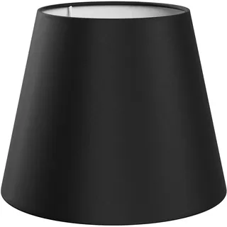 ledscom.de Lampenschirm, Leinen, Textil, Stoff, schwarz, 200mm Ø
