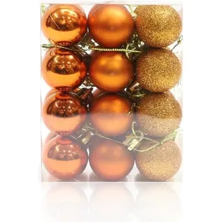 Weihnachtskugeln Zum Aufhängen, 30 Mm, Bruchsicher, Für Weihnachtsbaum, Urlaub, Hochzeit, Party, Dekoration, 24 Stück, Orange