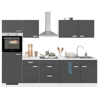 wiho Küchen Küchenzeile Husum, ohne E-Geräte, Breite 280 cm grau