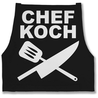 Shirtracer Kochschürze Chefkoch, (1-tlg), Kochschürze Herren Männer schwarz 69 cm x 85 cm