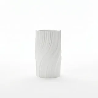 Dekorative Vase, Plissiert, Weiß, Modern, Wellenstruktur