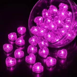 ALEGRE® Led Ballonlichter, 50 Stück Mini Led Licht, Herz Led Ballon Lichter, Rosa Leuchtkugeln Ballonlicht für Papierlaterne, Luftballons, Geburtstag, Hochzeit, Weihnachten Deko, Halloween Party