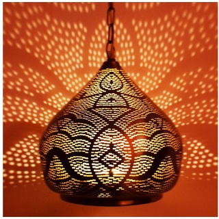 Marrakesch Orient & Mediterran Interior Deckenleuchte Orientalische Lampe Pendelleuchte Maysa 27cm Silber silberfarben