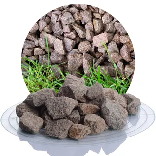 Schicker Mineral Granit Ziersplitt rot 16-32 mm 25 kg, Splitt, Garten | Ideal zur Gartengestaltung, Bordeaux roter Naturstein, robust, witterungsbeständig, Steingarten, Weg- und Terrassengestaltung