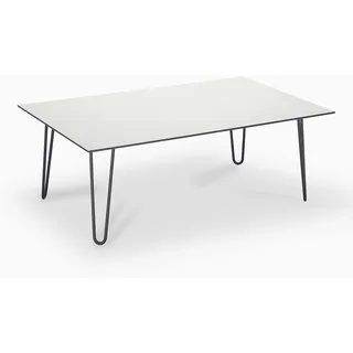 janEven FlairLine Couchtisch Beistelltisch – Design Sofatisch modern, Wohnzimmer Tisch Hairpin, Kaffeetisch rechteckig Bauhaus/skandinavisch, Designertisch Made in Gemany (Weiß, 70 x 115 cm)