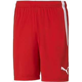 PUMA Teamliga Shorts, Rot Red und Weiß White, M