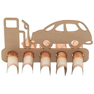 Spruchreif® Spardose Geschenk zum Führerschein oder zum neuen Auto aus Holz · Tankgutschein