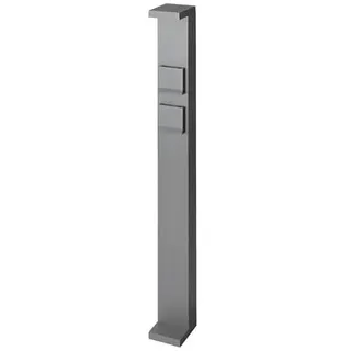 Brumberg LED Pollerleuchte ALOR, IP44, mit 2x IP-Steckdose, 230V AC,  6W 3000K, schaltbar, graphitgrau, 100cm BRUM-60056103
