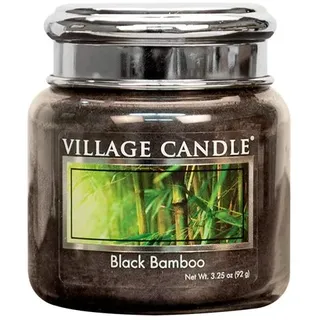 Village Candle Kleines Glas mit Metalldeckel, 107 ml, schwarzer Bambus