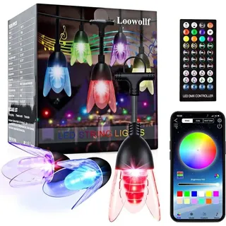 10.4m Smart LED Lichterkette,M8C 14-teilig Blütenblattform Lichterketten mit Bluetooth APP & Fernbedienung, Deko Lampe Perfekt für Garten, Party,...