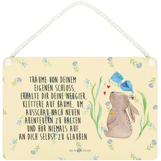 Mr. & Mrs. Panda Schild Hase Blume DIN A6 - Geschenk, Kaninchen, Träume, Schwangerschaft, wandhänger, holzbild, Dekoschild, Türschild, Geburt, Ostern, Geburtstag, Holzschild