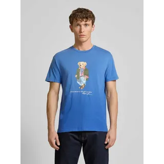 T-Shirt aus reiner Baumwolle, Hellblau, XXL