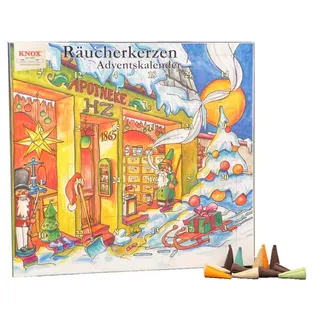 KNOX Duftkerze 09000 17, Adventskalender Apotheke, 24 verschiedene Räucherkerzen, Made in Germany