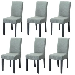 Set aus 6 Stretch-Stuhlhussen Grün für Esszimmerstühle - Grün