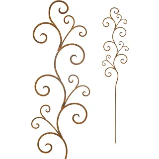 Rankgitter Stab Stecker Beet Rankhilfe Floral Rankstab Rankgerüst Metall Eisen Rost Deko 160cm hoch