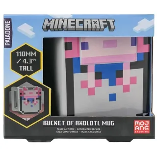 Axolotl Eimer-Tasse - Offiziell lizenziert, Minecraft Keramikbecher, Geschenk für Gamer, Sammlerbecher 400 ml