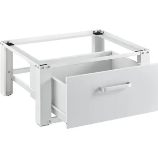 [en.casa] Waschmaschinen-Sockel mit Schublade, Weiß, Max. 150 kg