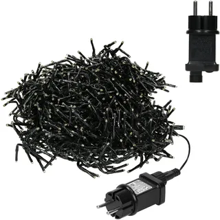 ECD Germany 480 LED Lichterkette Lichtvorhang Deko Lichternetz Dekoration IP44 warmweiß 1m