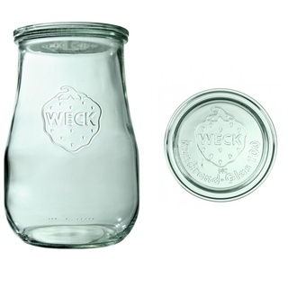 Weck Tulpenglas 2700 ml 4 Stück | Glas mit Deckel | Zur Konservierung, Säften, luftdichter Aufbewahrung von trockenen Zutaten