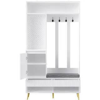 Flieks Garderobenset, Weiß, Holzwerkstoff, 35x180x100 cm, Garderobe, Garderoben-Sets & Serien, Garderoben-Sets