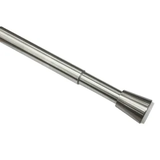 GARDINIA Scheibenstange 1-läufig Ø 26 mm 65 - 100 cm Silber/Weiß