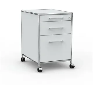 Versee Rollcontainer Bürocontainer VERSEE – 60 / 80 cm, 3 oder 4 Schubladen, Farbauswahl, (Schubladencontainer für Büro und Home-Office, 1 Rollcontainer), robust & kratzfest, 50kg belastbar grau 43,5 cm x 66,5 cm x 60 cm