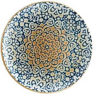 6x Bonna Alhambra Teller flach 27cm 3cm hoch Blau Beige Porzellan ALHGRM27DZ Speiseteller Tafel Geschirr