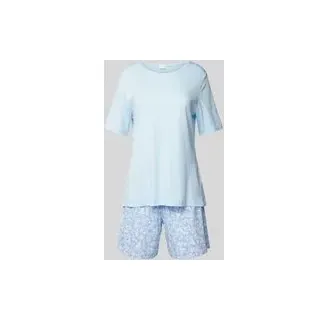 Pyjama mit Rundhalsausschnitt, Hellblau, 40