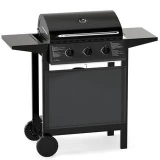 3-burner Outdoor Gas Grill With Side Tables, 24,000 Btu