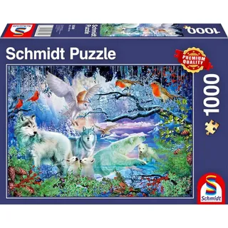 Puzzle-SCHMIDT SPIELE 58349 Wölfe im Winterwald 1.000 Teile / Neu