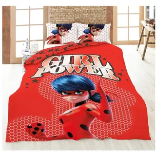 Miraculous - Ladybug Bettwäsche Miraculous Ladybug Kinder Bettwäsche Set, Mikrofaser, 135-140 x 200 Deckenbezug - 63x63 cm Kissenbezug rot