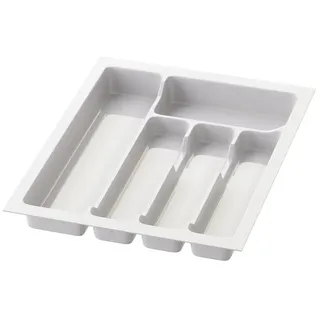 Sossai Divio Besteckeinsatz für Schubladen 33 x 43 cm 5 Fächer weiß