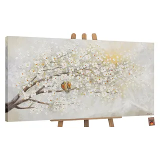 Handgemalte Blumenbilder Auf Leinwand Sonnenaufgang 140x70 Cm