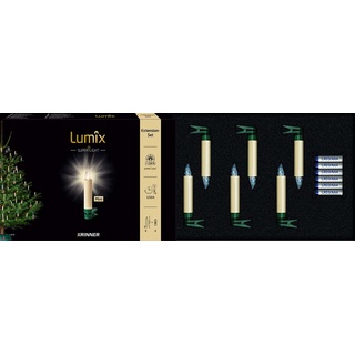 Lumix® LED kabellose Weihnachtsbaum Christbaumkerzen Superlight Mini 6er Erweiterungs-Set Warmweiß 4h Ausschalt-Funktion ohne Fernbedienung Elfenbein 9cm 75532