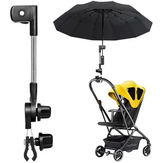 Schirmhalter Verstellbare für Rollator, Schirm Halter Regenschirm für Kinderwagen, Universell Sonnenschirm Zubehör für Buggy, Strandstuhl, Campingstuhl, Fahrrad, Golfwagen