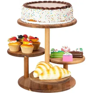 LuxusKollektion Etagere Etagere Tortenständer Cupcake Ständer Holz 4 Etagen Geburtstag bunt