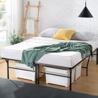 Zinus SmartBase Bett 140x200 cm - Höhe 46 cm - Ideal für ein Gästebett - Stauraum unter dem Bett - Schwarz