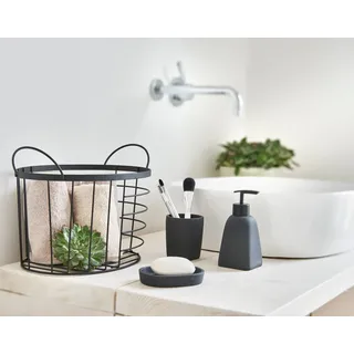 Zeller Badaccessoire-Set Seifenschale Schwarz