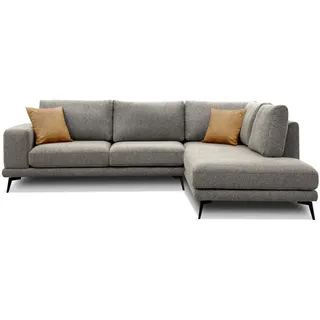 Wozimo Ecksofa, Taupe, Textil, Ottomane rechts,L-Form, 282x219 cm, Wohnzimmer, Sofas & Couches, Wohnlandschaften, Ecksofas